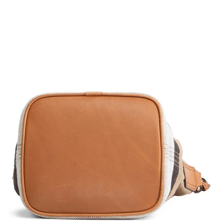 BURBERRY Exploding Check Canvas Bucket Bag