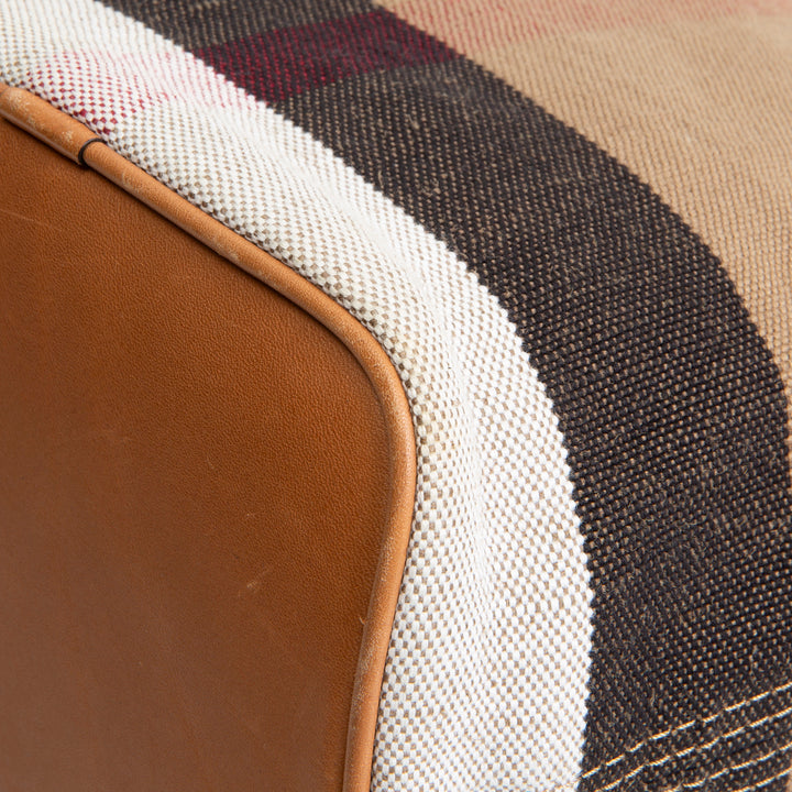 BURBERRY Exploding Check Canvas Bucket Bag