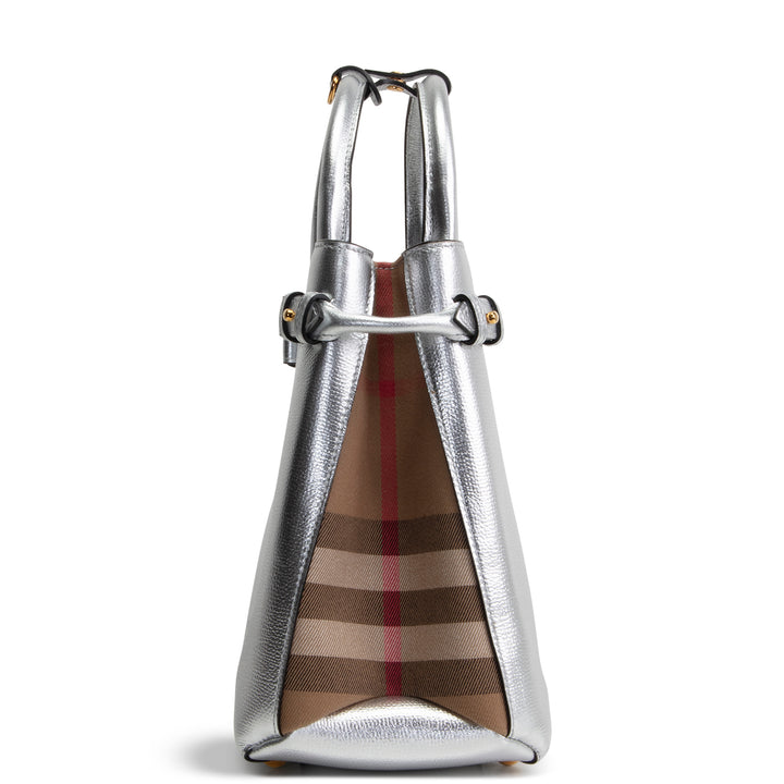 BURBERRY Banner Tote - Metallic Silver