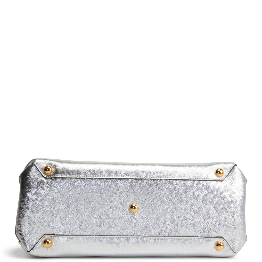 BURBERRY Banner Tote - Metallic Silver