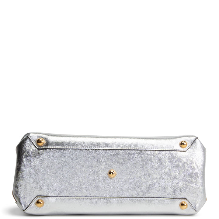 BURBERRY Banner Tote - Metallic Silver