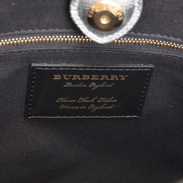 BURBERRY Banner Tote - Metallic Silver
