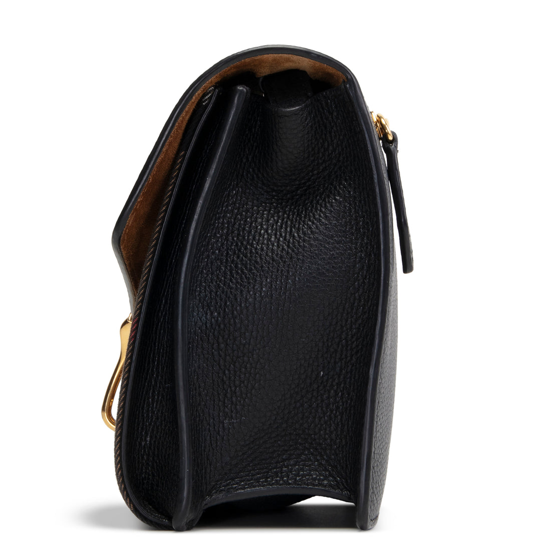 BURBERRY Macken Crossbody Bag Leather & Canvas House Check