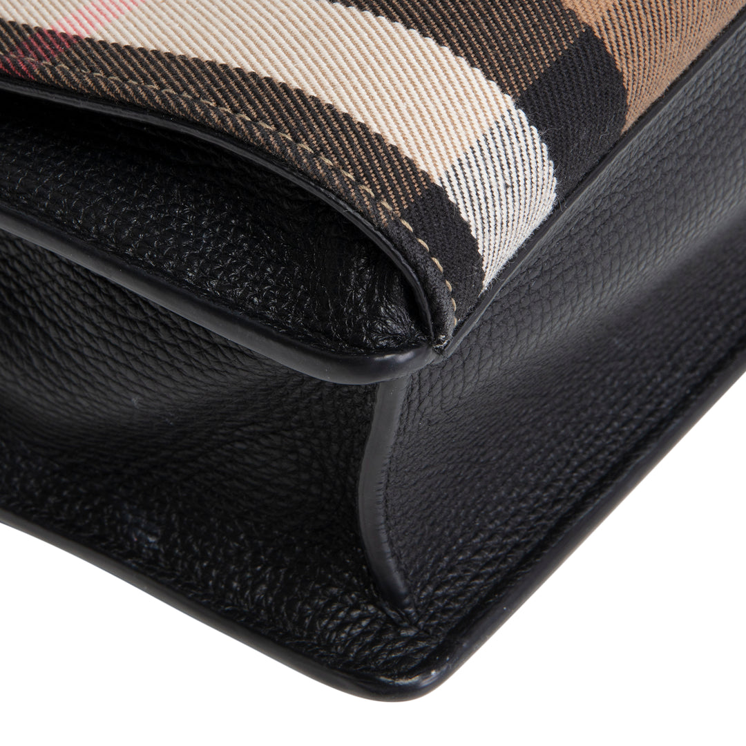 BURBERRY Macken Crossbody Bag Leather & Canvas House Check