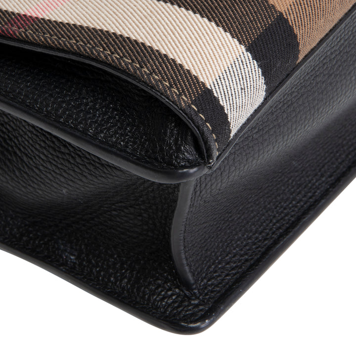 BURBERRY Macken Crossbody Bag Leather & Canvas House Check