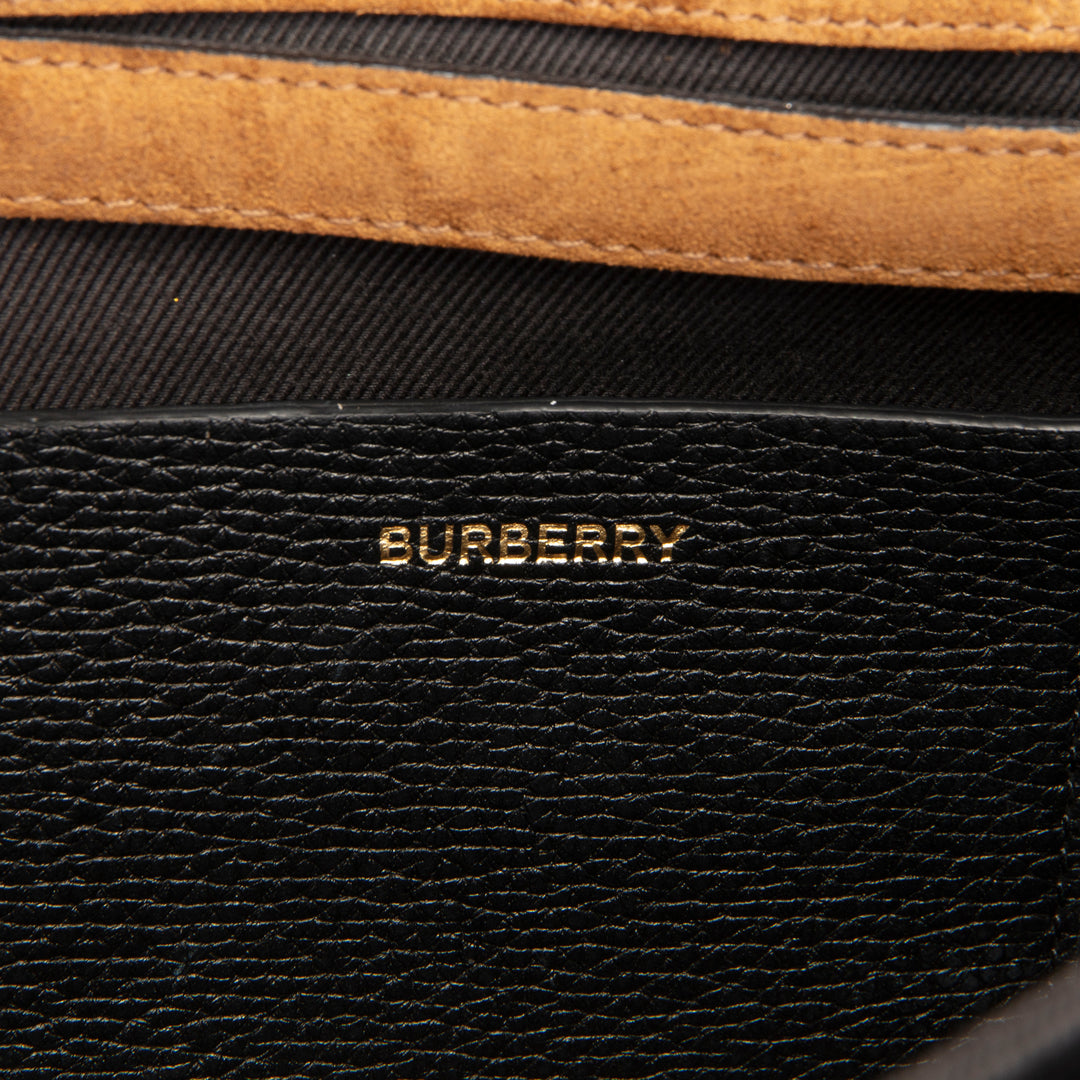BURBERRY Macken Crossbody Bag Leather & Canvas House Check