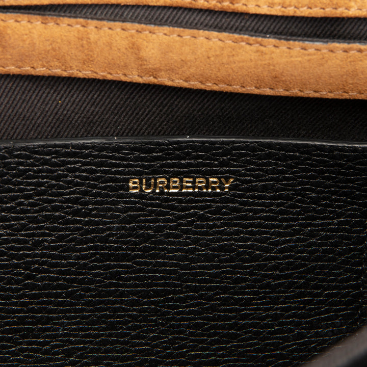 BURBERRY Macken Crossbody Bag Leather & Canvas House Check