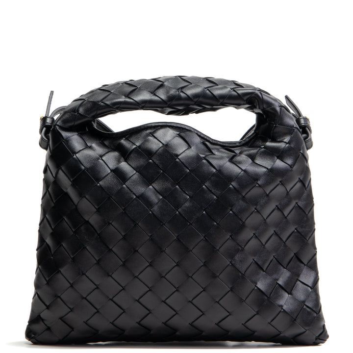 BOTTEGA VENETA Intrecciato Mini Hop Shoulder Bag - Shadow (Black)