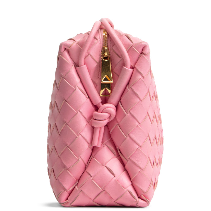 BOTTEGA VENETA Nappa Intrecciato Small Loop Camera Bag - Ribbon Pink- OUTLET FINAL SALE