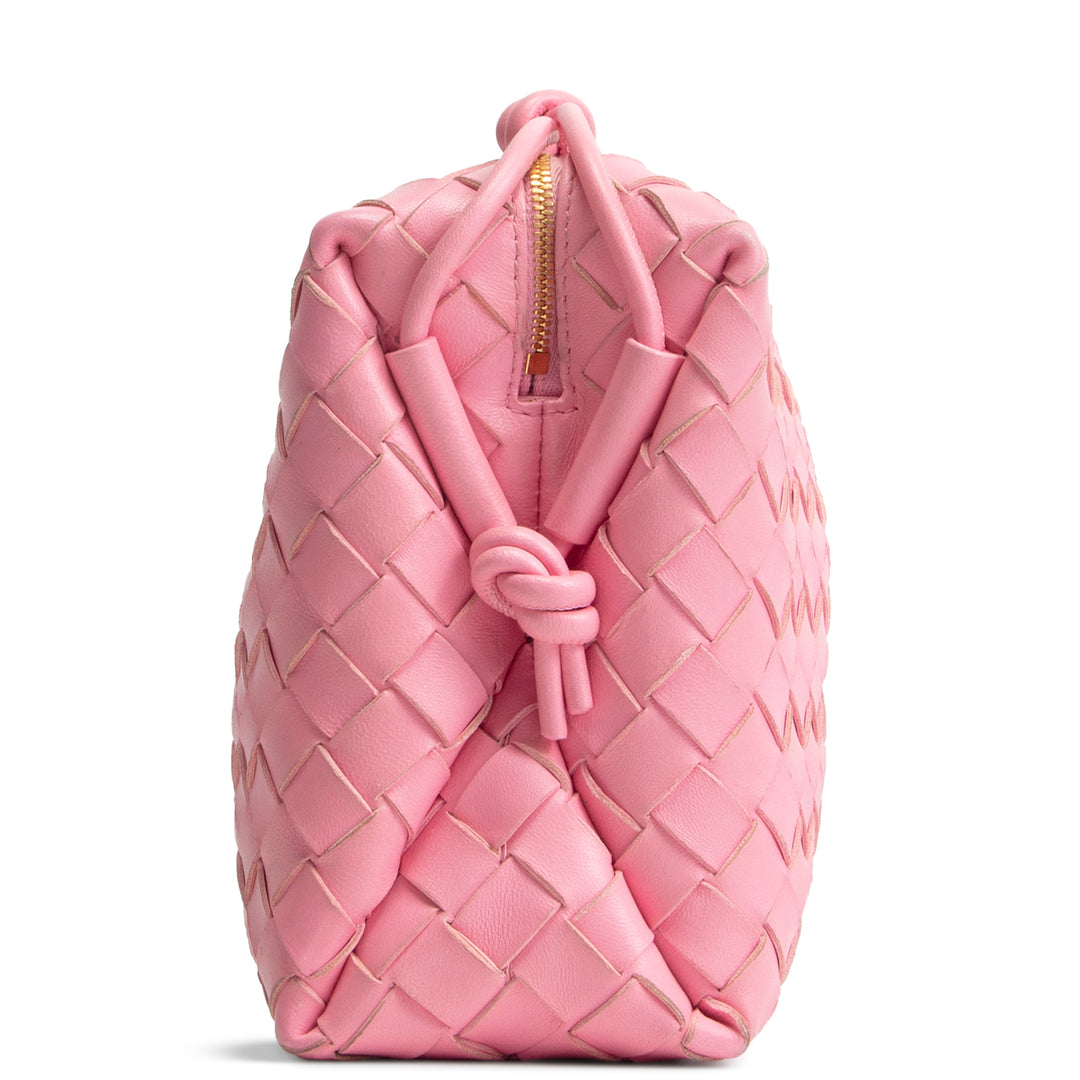 BOTTEGA VENETA Nappa Intrecciato Small Loop Camera Bag - Ribbon Pink- OUTLET FINAL SALE