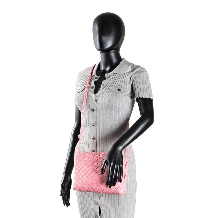 BOTTEGA VENETA Nappa Intrecciato Small Loop Camera Bag - Ribbon Pink- OUTLET FINAL SALE