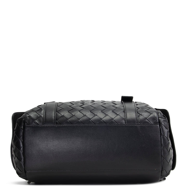 BOTTEGA VENETA Leather Intrecciato Back To School Backpack - Black