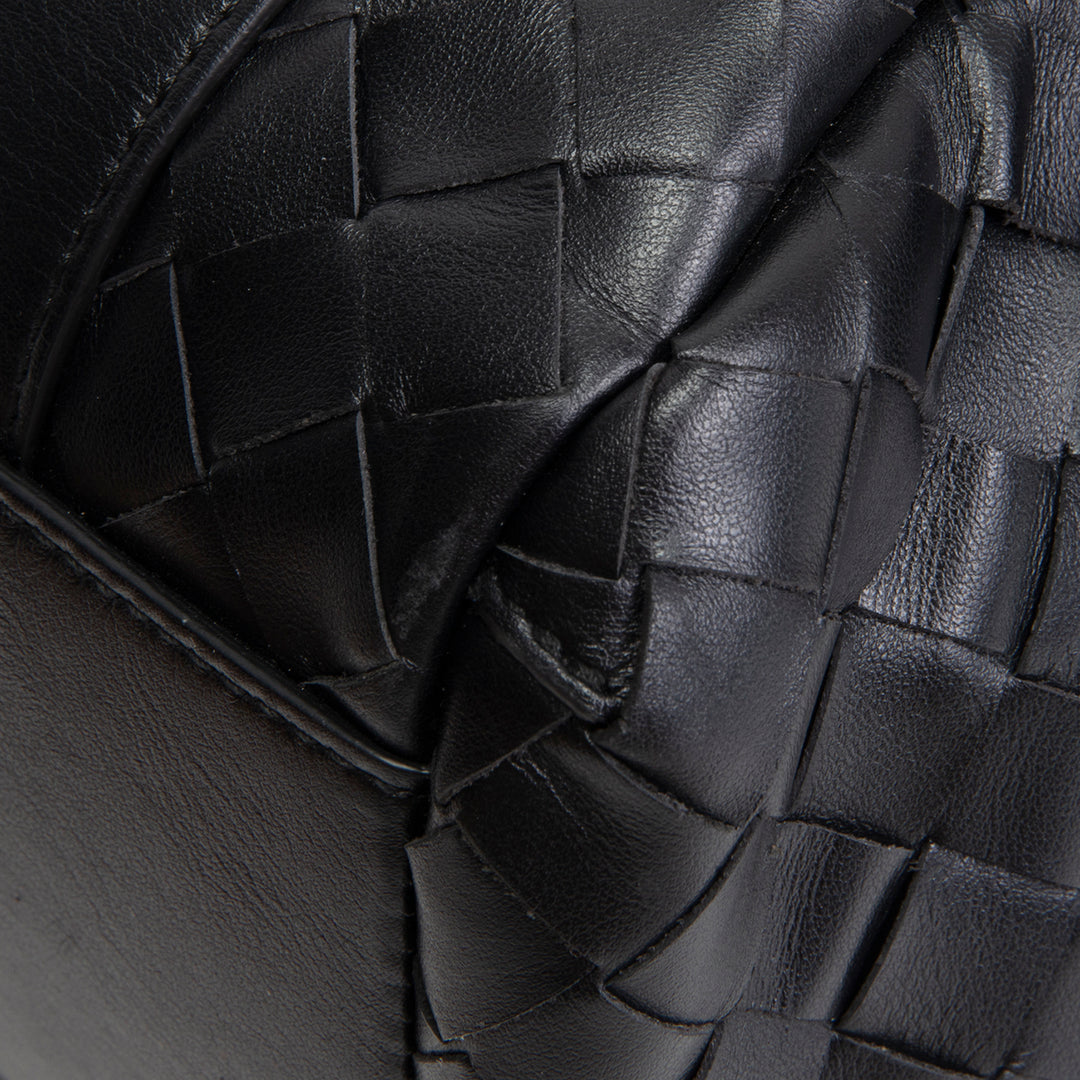 BOTTEGA VENETA Leather Intrecciato Back To School Backpack - Black