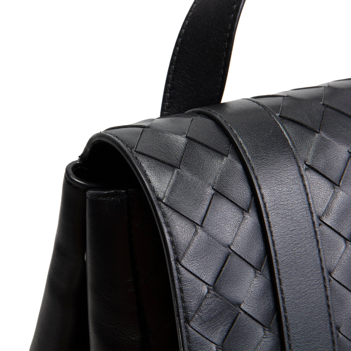 BOTTEGA VENETA Leather Intrecciato Back To School Backpack - Black