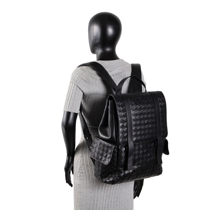 BOTTEGA VENETA Leather Intrecciato Back To School Backpack - Black