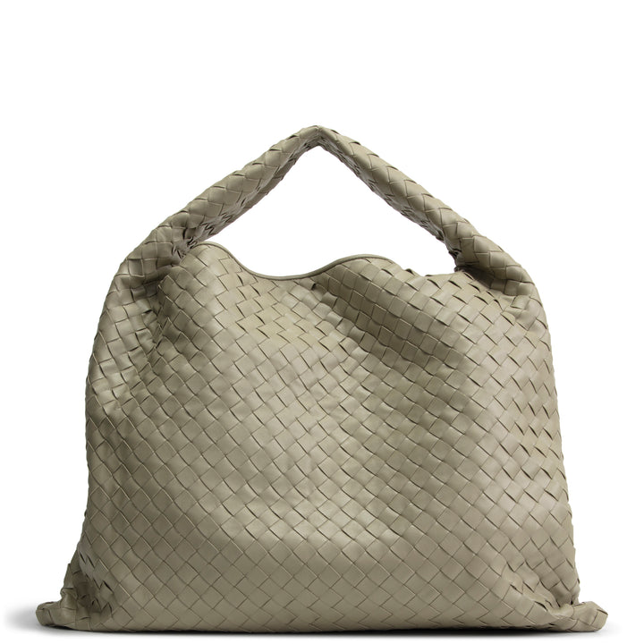 BOTTEGA VENETA Large Hop Intrecciato Hobo Bag - Travertine