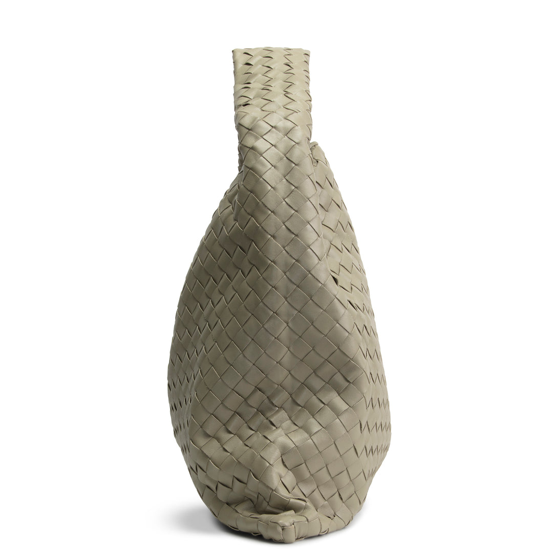 BOTTEGA VENETA Large Hop Intrecciato Hobo Bag - Travertine