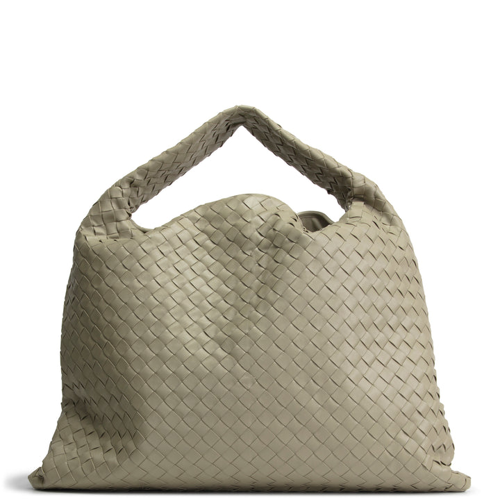 BOTTEGA VENETA Large Hop Intrecciato Hobo Bag - Travertine