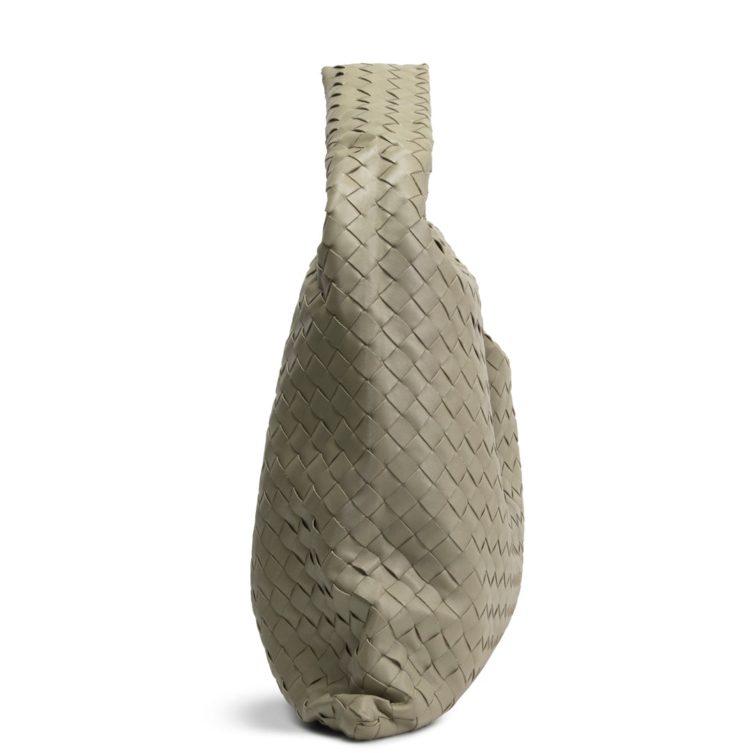 BOTTEGA VENETA Large Hop Intrecciato Hobo Bag - Travertine