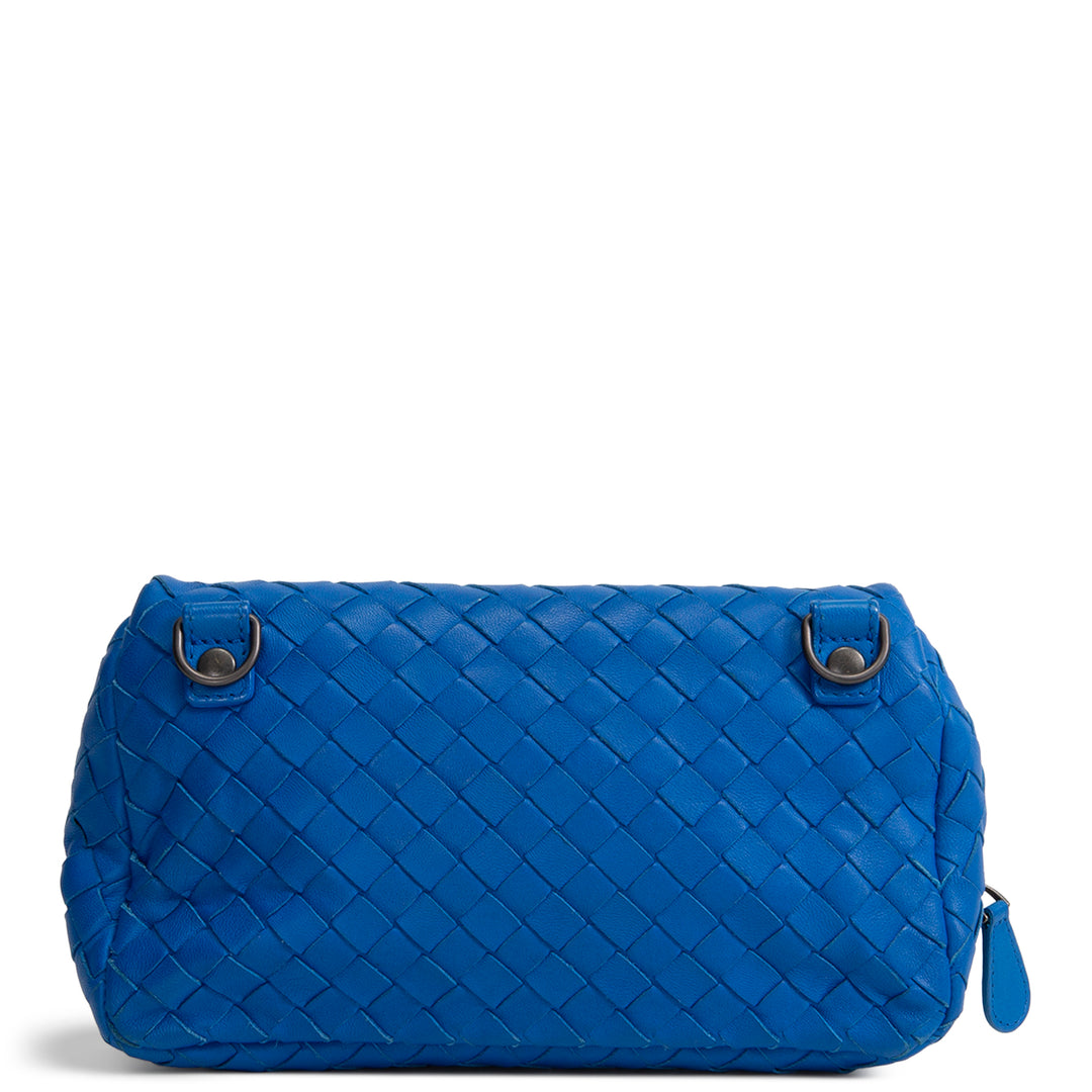 BOTTEGA VENETA Intrecciato Chain Flap Crossbody - Blue