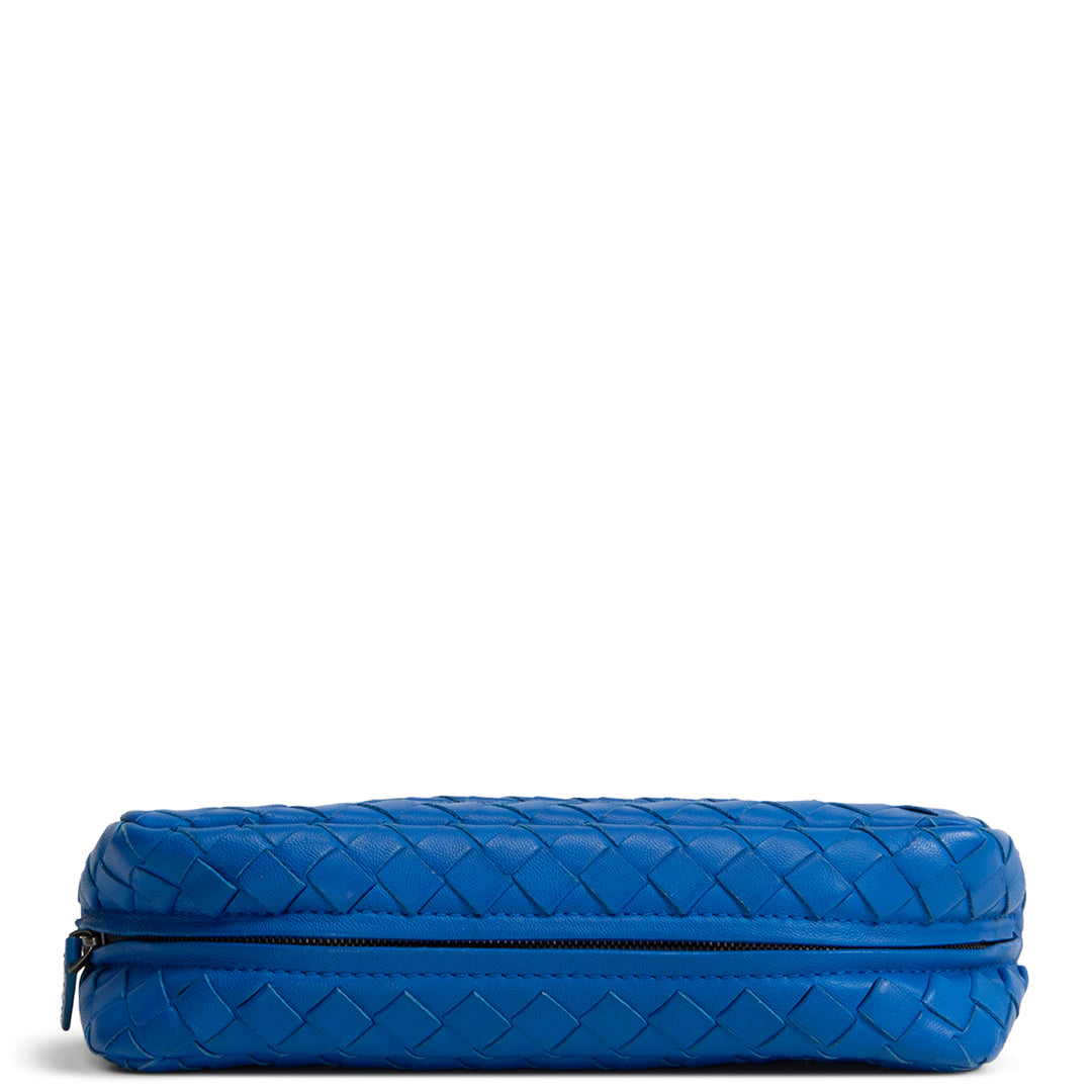 BOTTEGA VENETA Intrecciato Chain Flap Crossbody - Blue