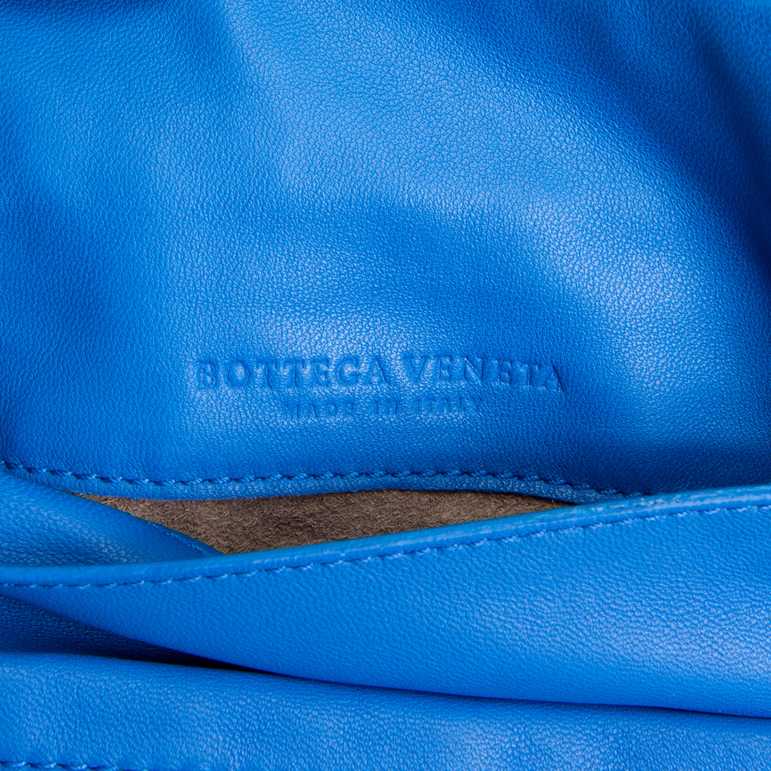 BOTTEGA VENETA Intrecciato Chain Flap Crossbody - Blue