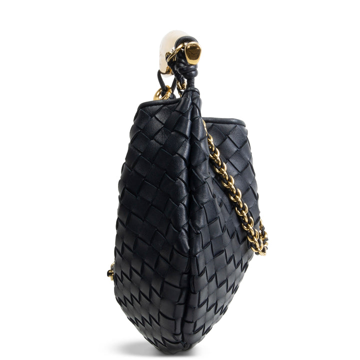 BOTTEGA VENETA Intrecciato Sardine Chain Bag - Navy