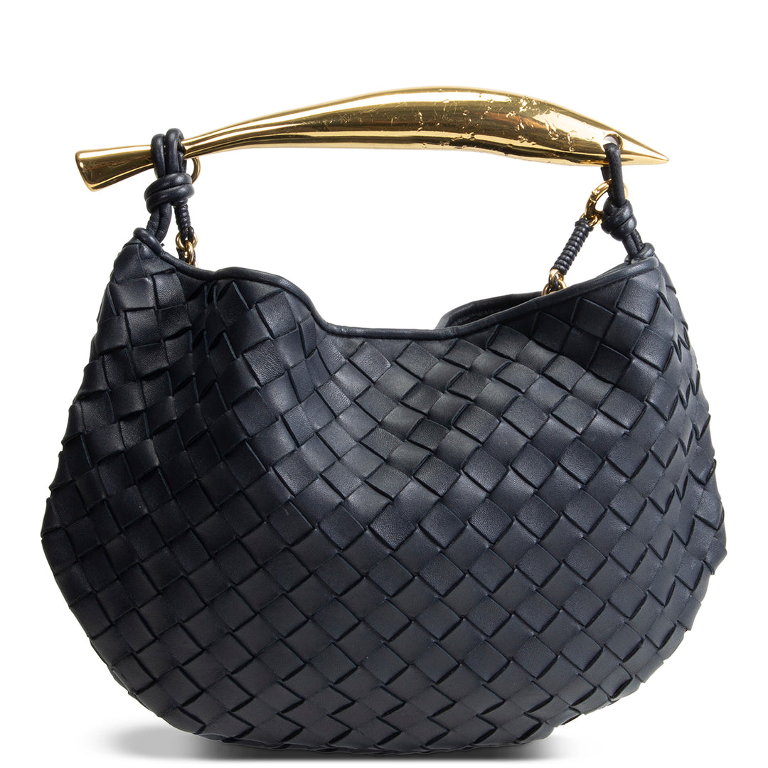 BOTTEGA VENETA Intrecciato Sardine Chain Bag - Navy