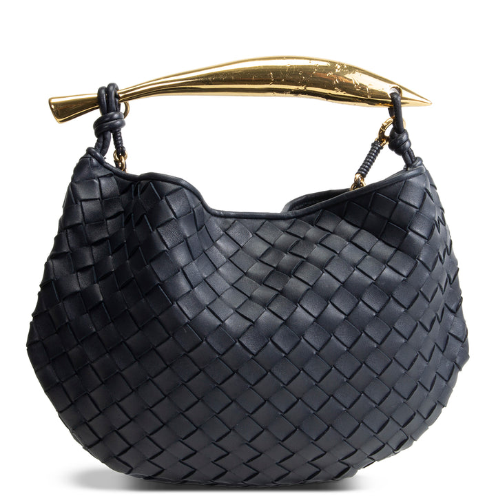 BOTTEGA VENETA Intrecciato Sardine Chain Bag - Navy
