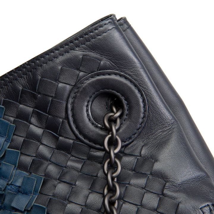 BOTTEGA VENETA Intrecciato Accordian Chain Shoulder Bag