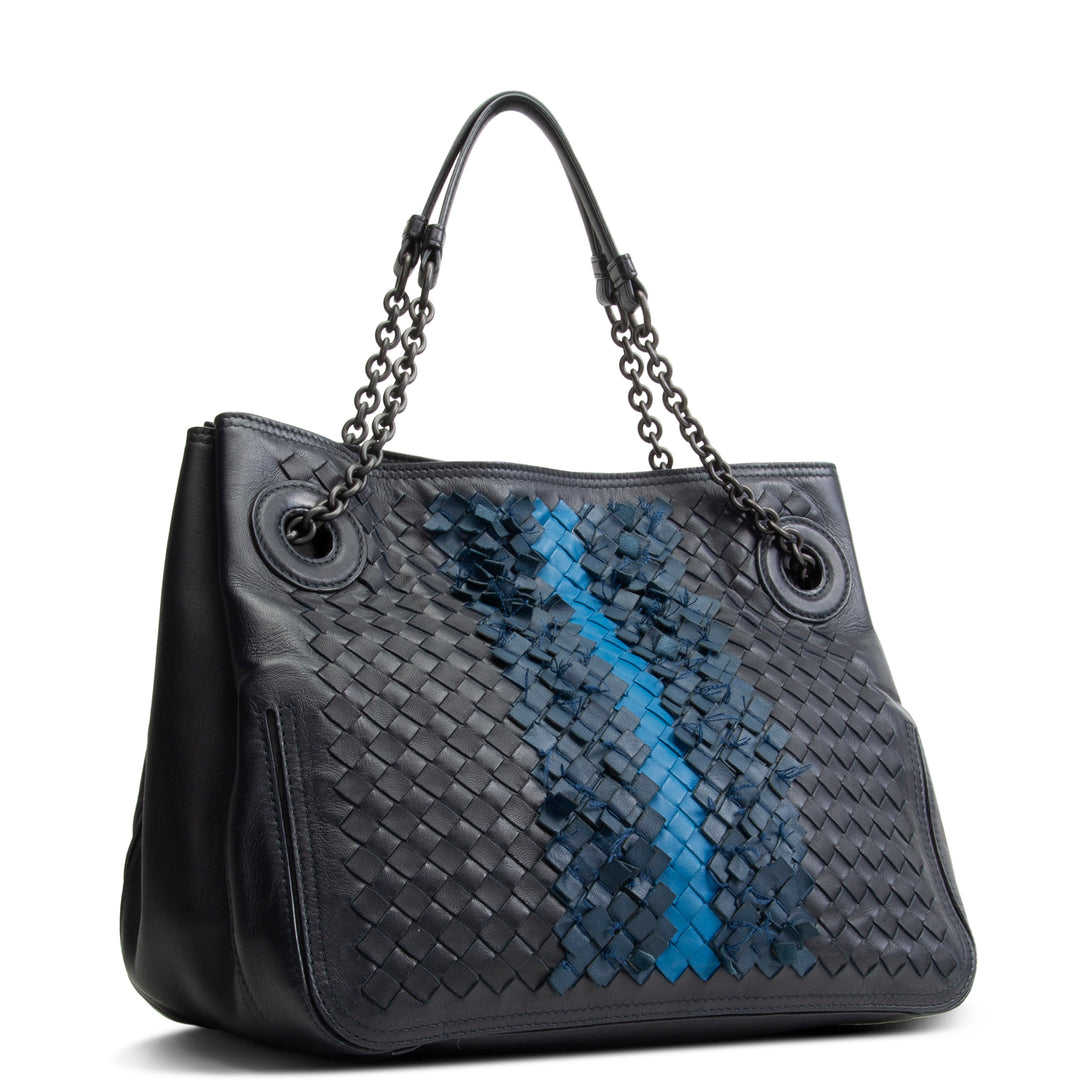 BOTTEGA VENETA Intrecciato Accordian Chain Shoulder Bag