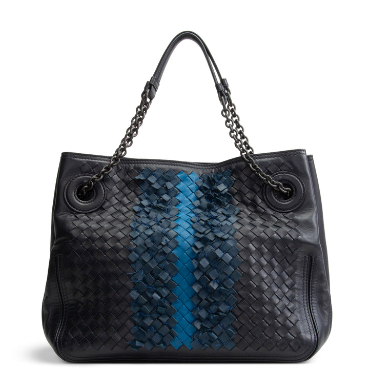 BOTTEGA VENETA Intrecciato Accordian Chain Shoulder Bag