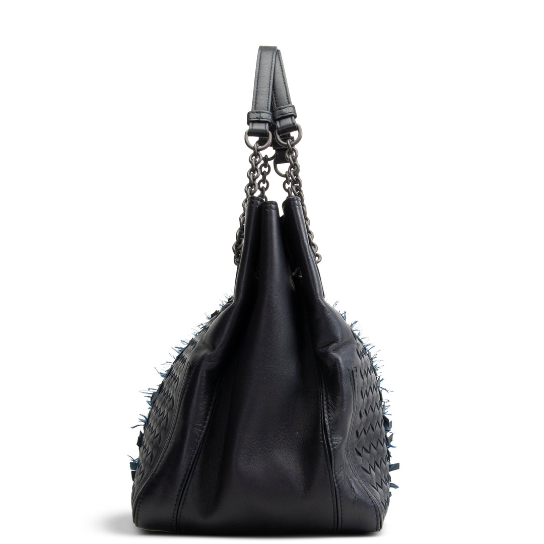 BOTTEGA VENETA Intrecciato Accordian Chain Shoulder Bag