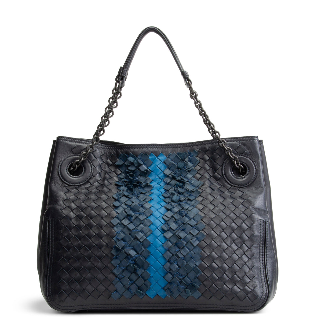 BOTTEGA VENETA Intrecciato Accordian Chain Shoulder Bag