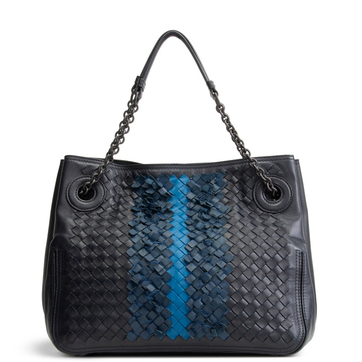 BOTTEGA VENETA Intrecciato Accordian Chain Shoulder Bag