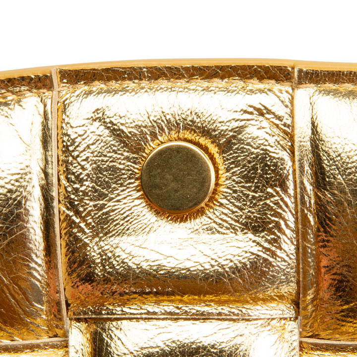 BOTTEGA VENETA Maxi Intrecciato Padded Cassette Shoulder Bag - Gold Mirror