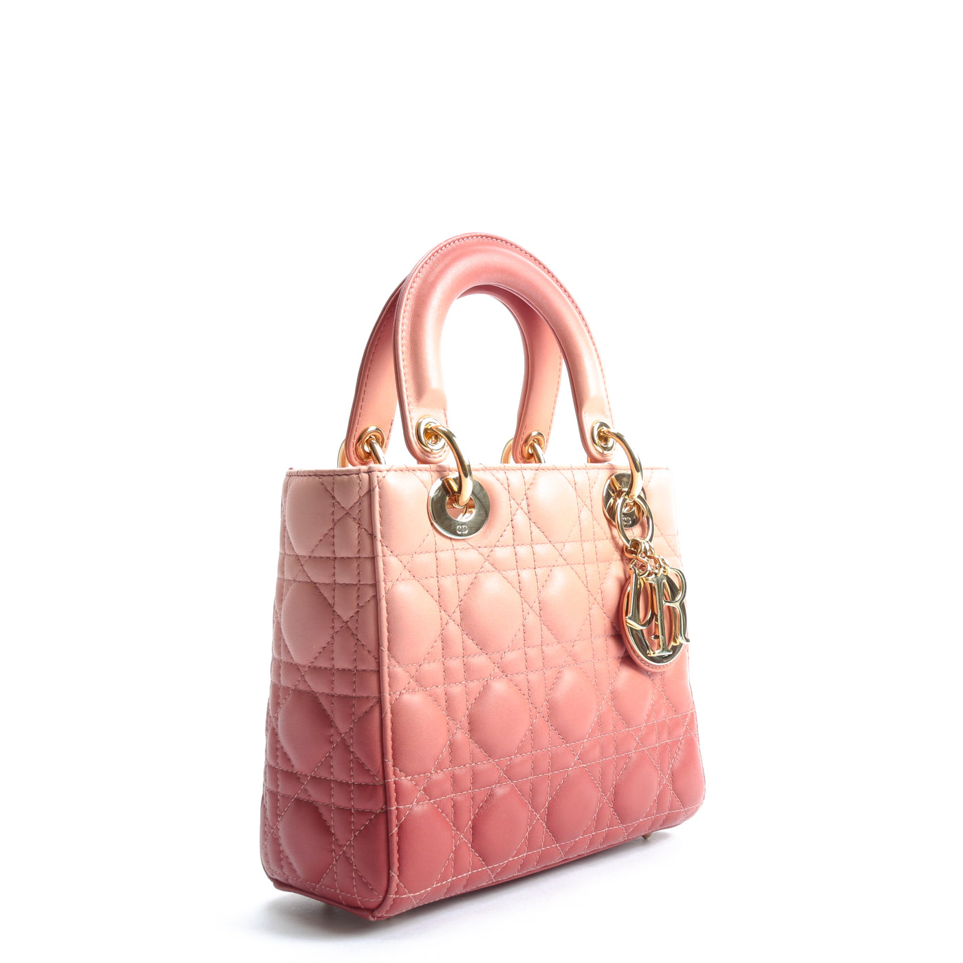 Dior Lady Dior Medium Nylon Handbag in Pink