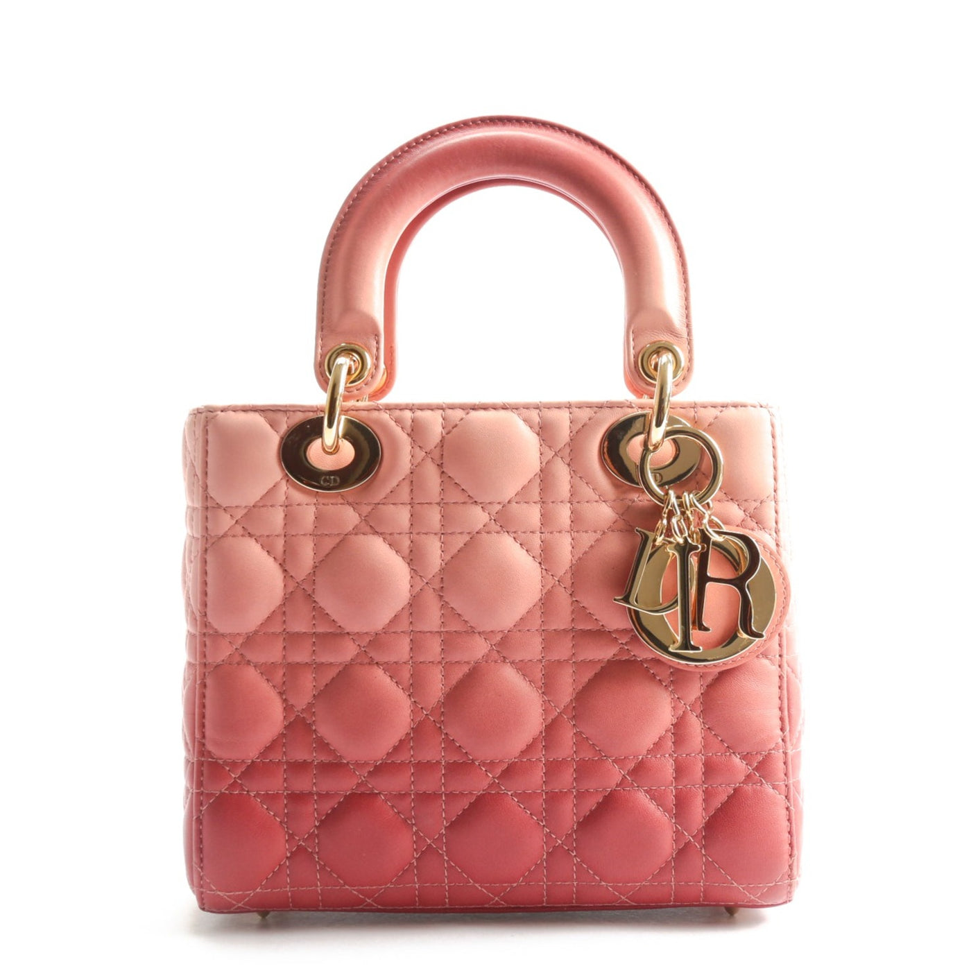 Dior Lady Dior Medium Nylon Handbag in Pink