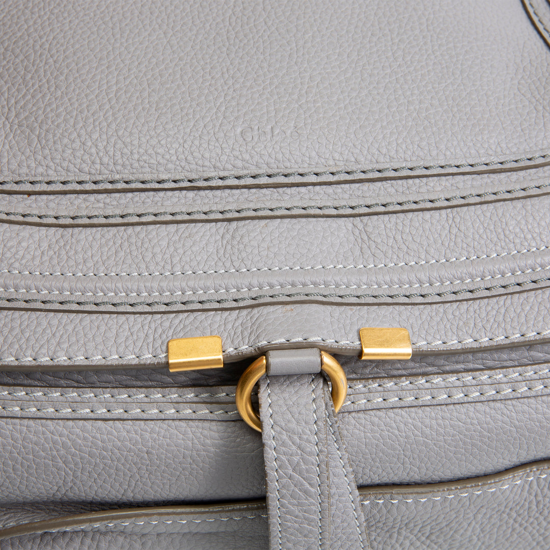 CHLOE Large Marcie Shoulder Bag - Cashmere Gray