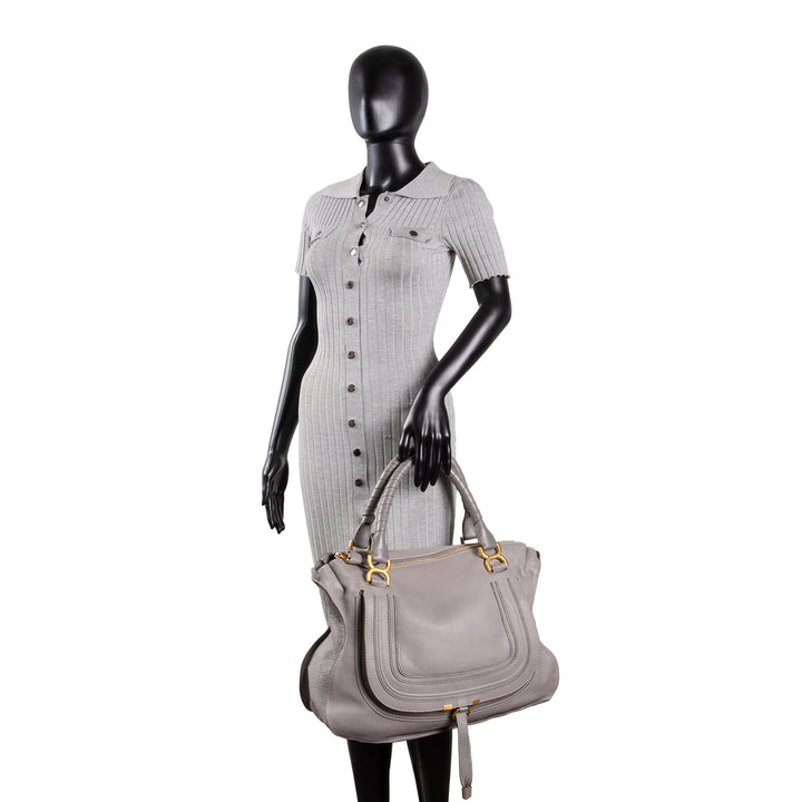 CHLOE Large Marcie Shoulder Bag - Cashmere Gray