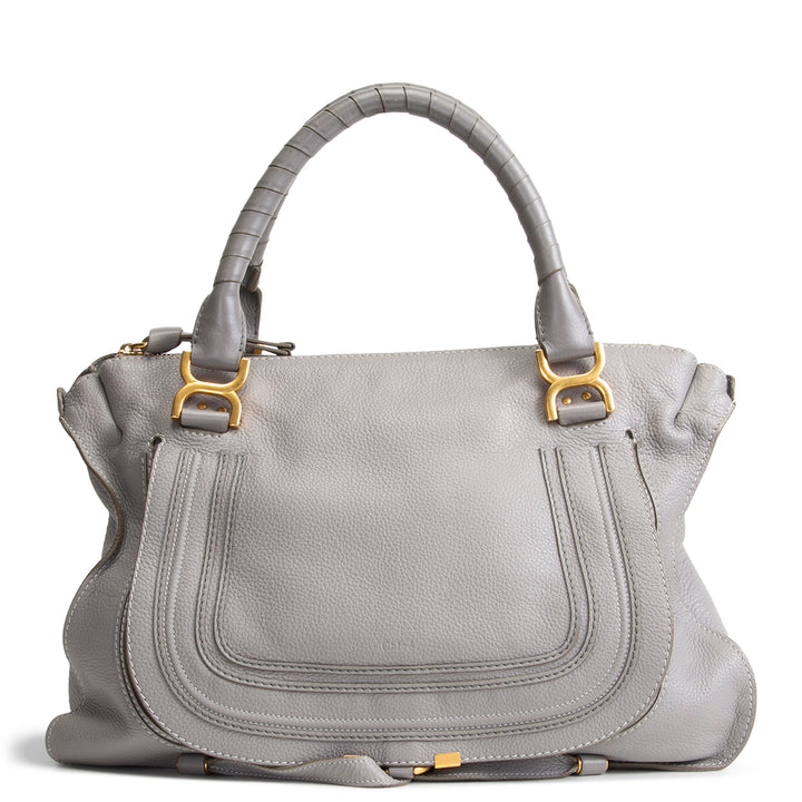 CHLOE Large Marcie Shoulder Bag - Cashmere Gray