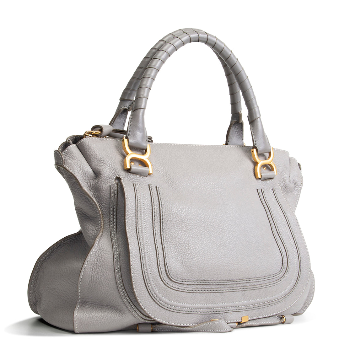 CHLOE Large Marcie Shoulder Bag - Cashmere Gray