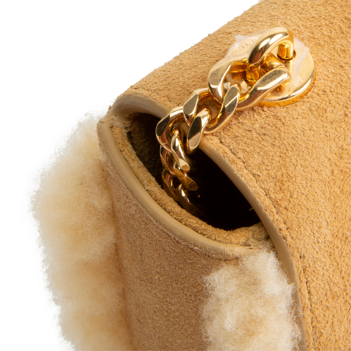 CELINE Shearling Triomphe Mini Chain Claude