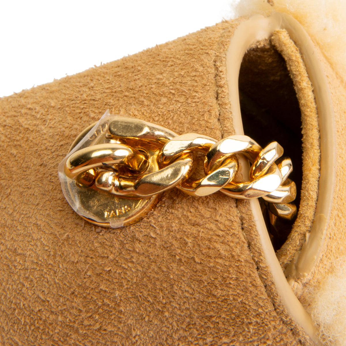 CELINE Shearling Triomphe Mini Chain Claude