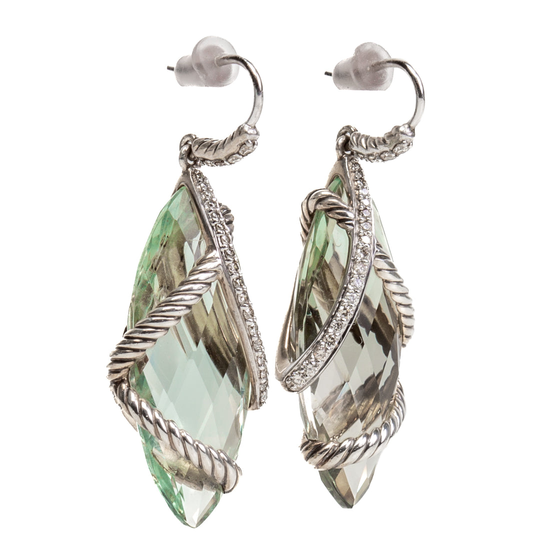 DAVID YURMAN Prasiolite and Diamond Wrap Earrings - FINAL SALE