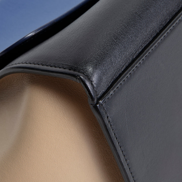 CELINE Trapeze Top Handle Bag - Blue/Taupe/Black