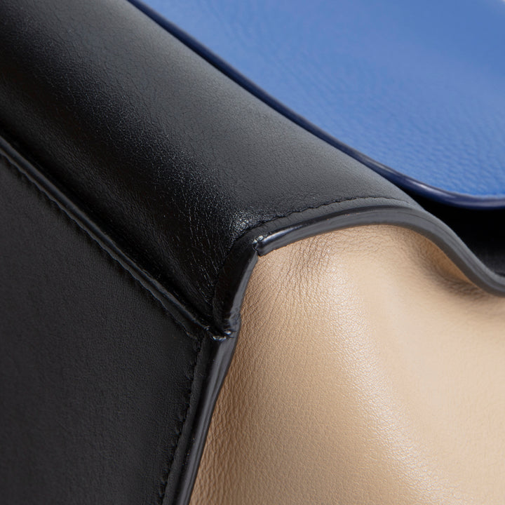 CELINE Trapeze Top Handle Bag - Blue/Taupe/Black