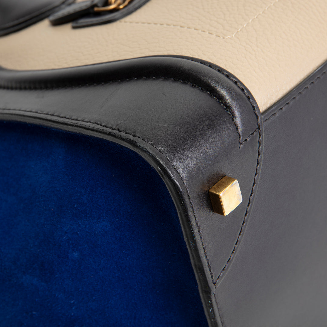 CELINE Tricolor Phantom Luggage Tote- Black/Blue/Taupe OUTLET FINAL SALE