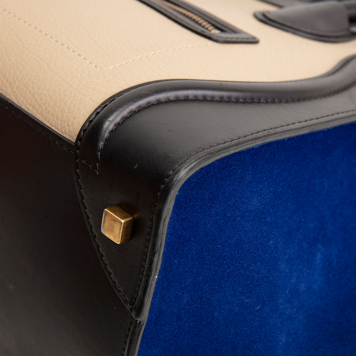 CELINE Tricolor Phantom Luggage Tote- Black/Blue/Taupe OUTLET FINAL SALE