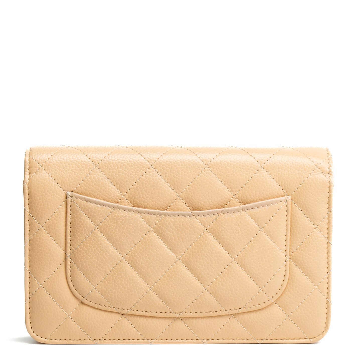 CHANEL Caviar Quilted Wallet on Chain - Nude